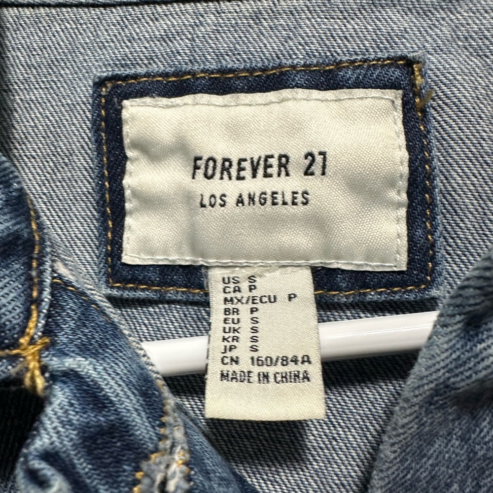 Vintage Y2K Forever 21 Blue Denim Jacket new without tags - Picture 7 of 8